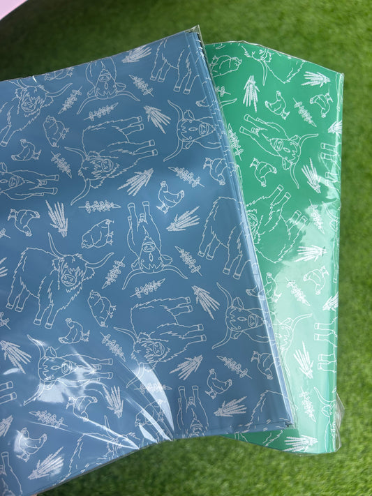 10x13 Green Cow and Chicken Biodegradable Poly Mailers