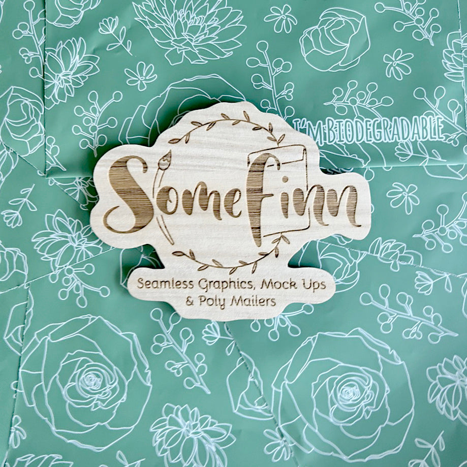 10x13 Green Floral Biodegradable Poly Mailers
