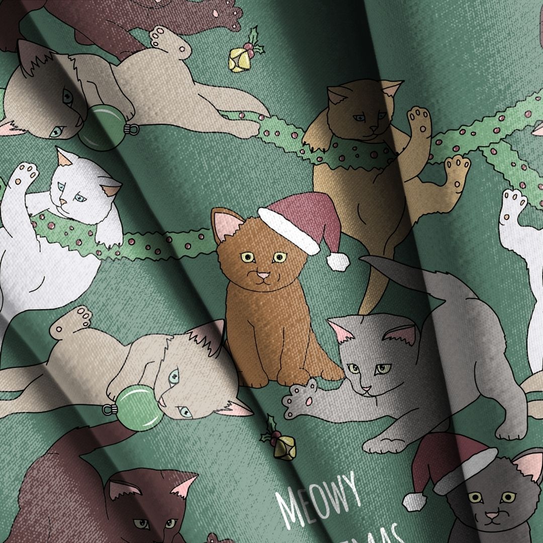 Holiday Kittens Seamless Design