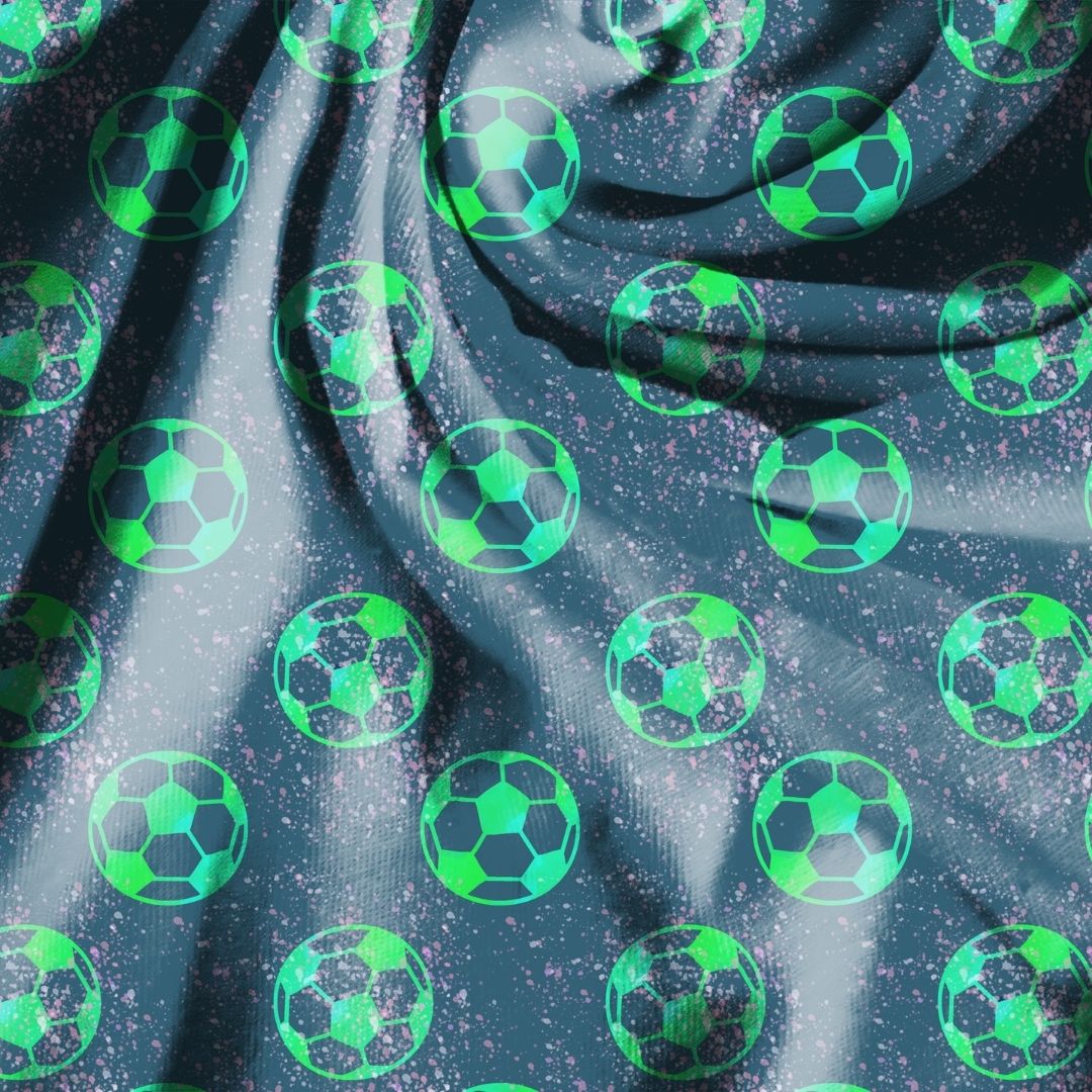 Neon Soccer (Football) Splatter Seamless Design