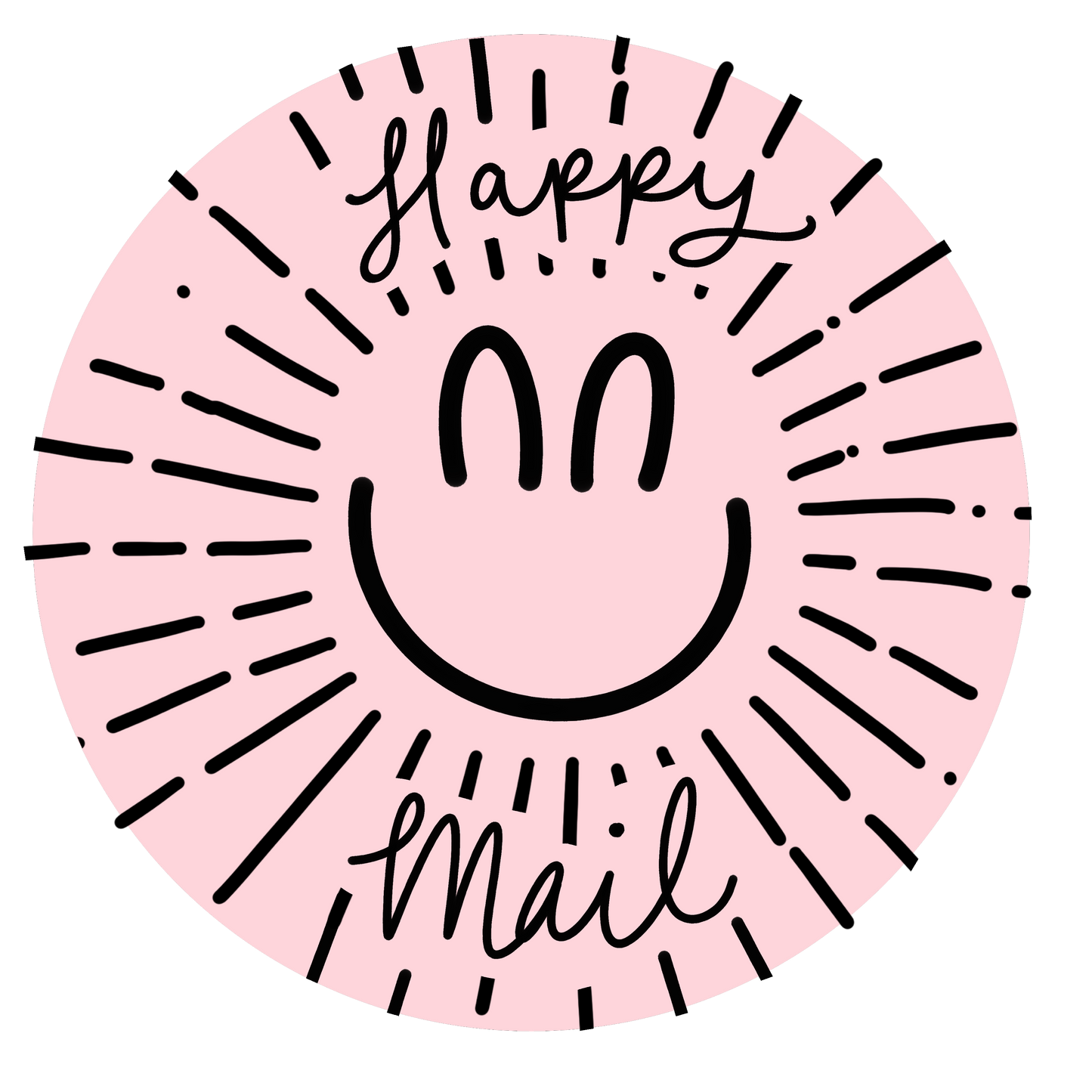 2" Happy Mail Stickers for Poly Mailers