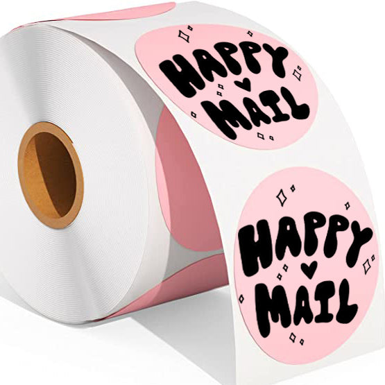 2" Happy Mail Stickers for Poly Mailers