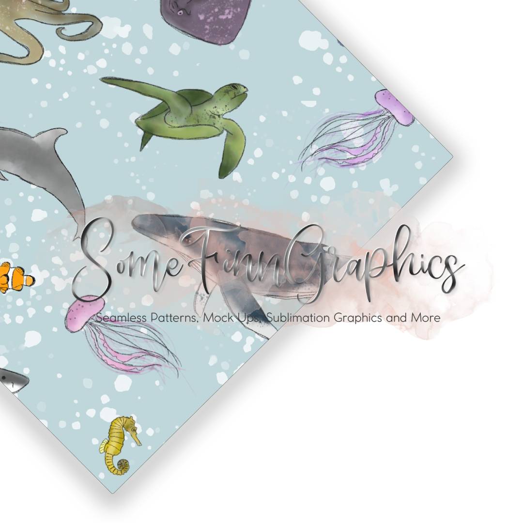 Oceanic Creatures Seamless Design