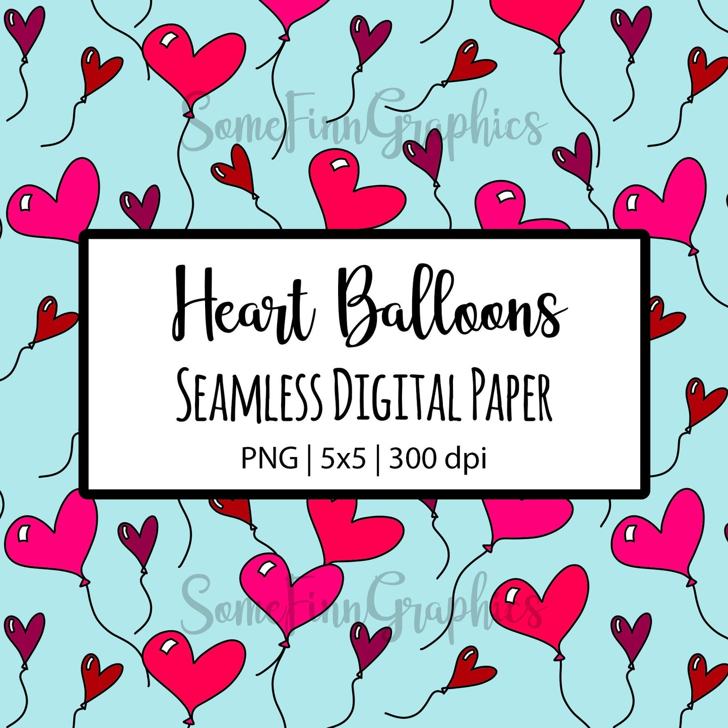 Heart Balloons Seamless