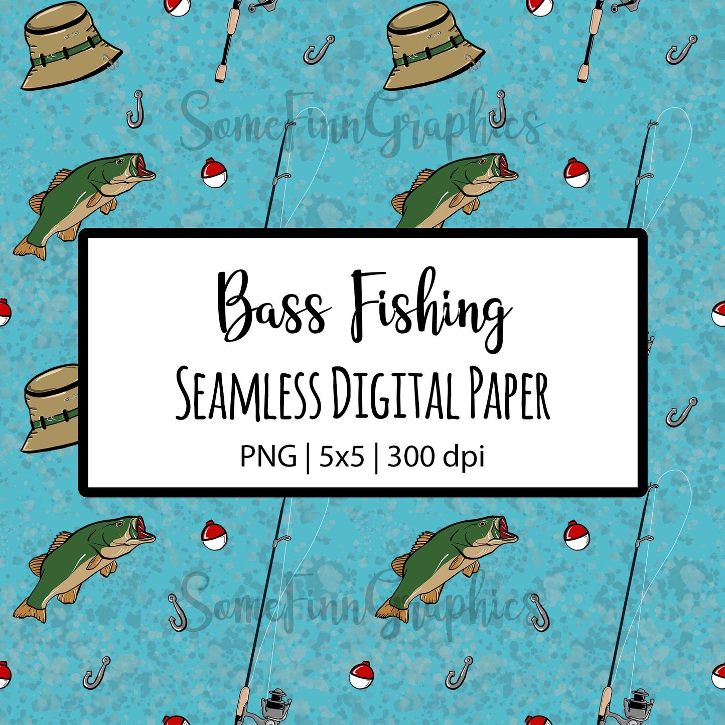 Bass Fishing Seamless Design