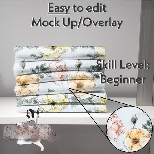 Realistic Folded Stack Fabric Mock Up
