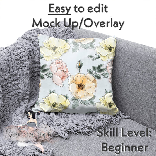 Realistic Throw Pillow Mock Up