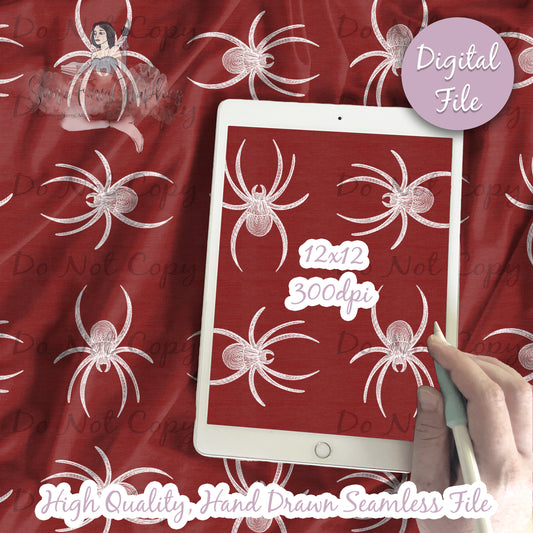 Embroidered Spiders Seamless